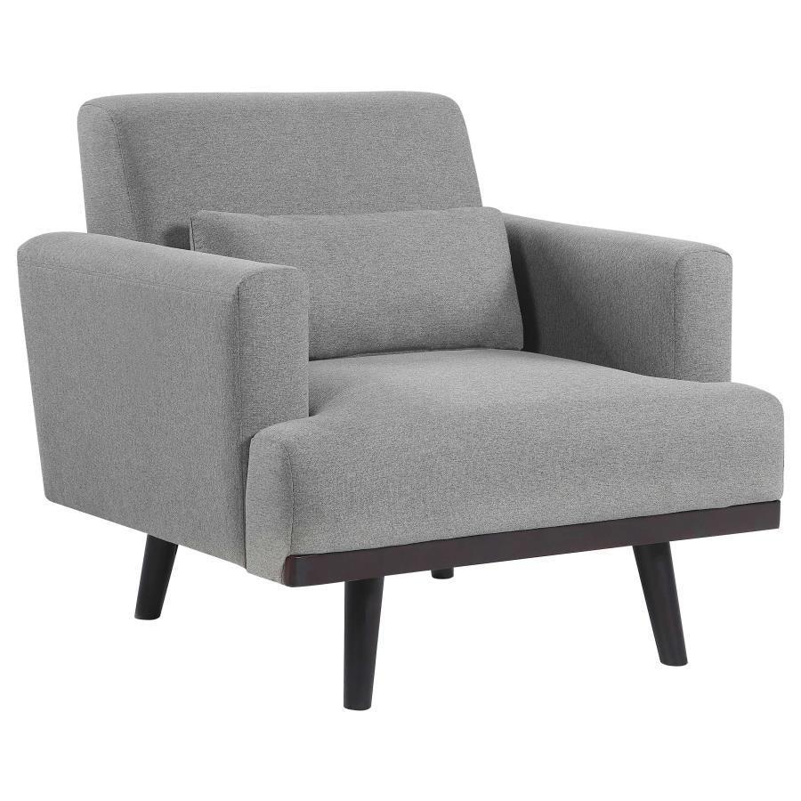 Blake 3-piece Upholstered Living Room Set with Track Arms Sharkskin and Dark Brown 511121-S3 Coaster FredCo