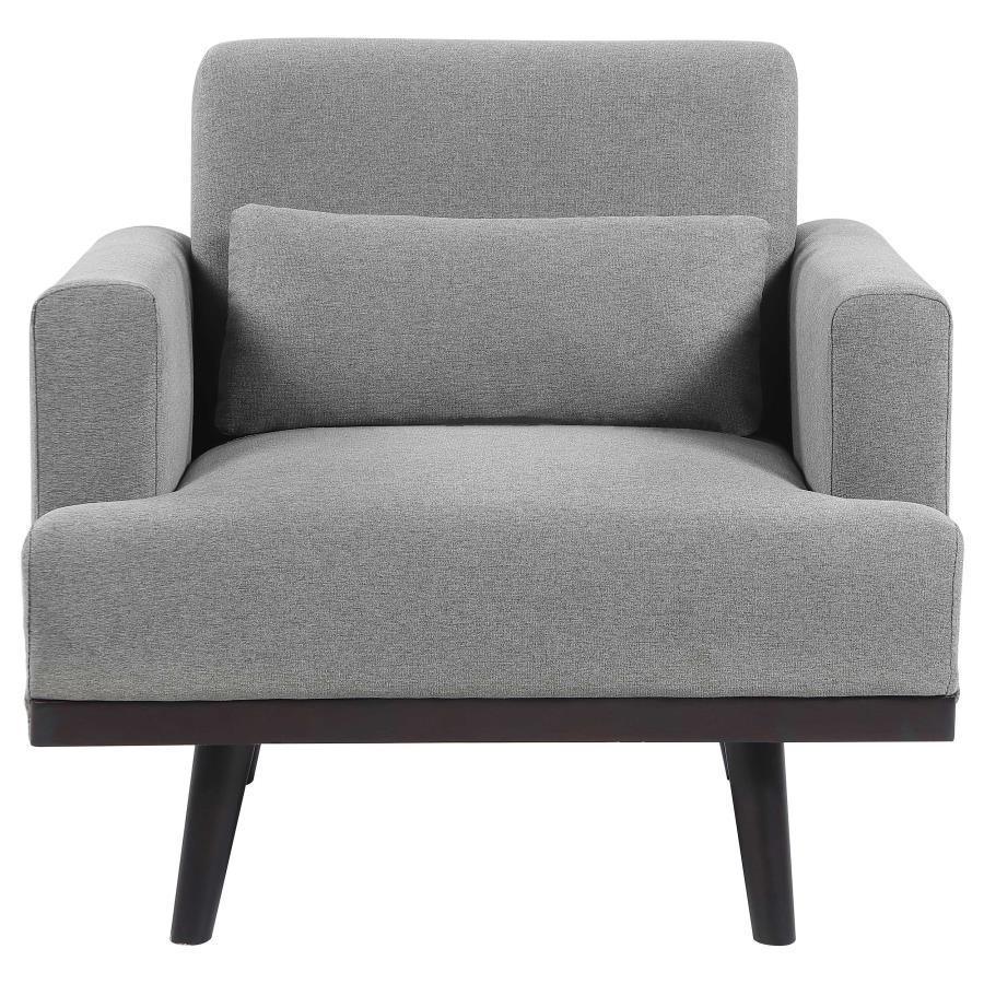 Blake 3-piece Upholstered Living Room Set with Track Arms Sharkskin and Dark Brown 511121-S3 Coaster FredCo