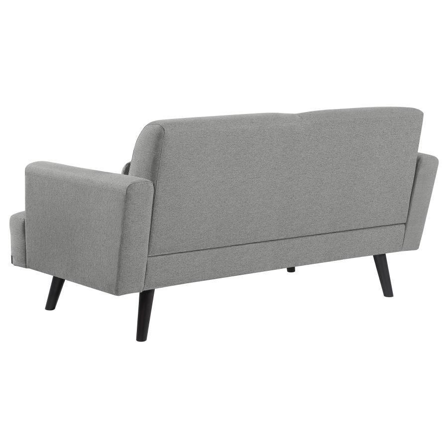 Blake 3-piece Upholstered Living Room Set with Track Arms Sharkskin and Dark Brown 511121-S3 Coaster FredCo