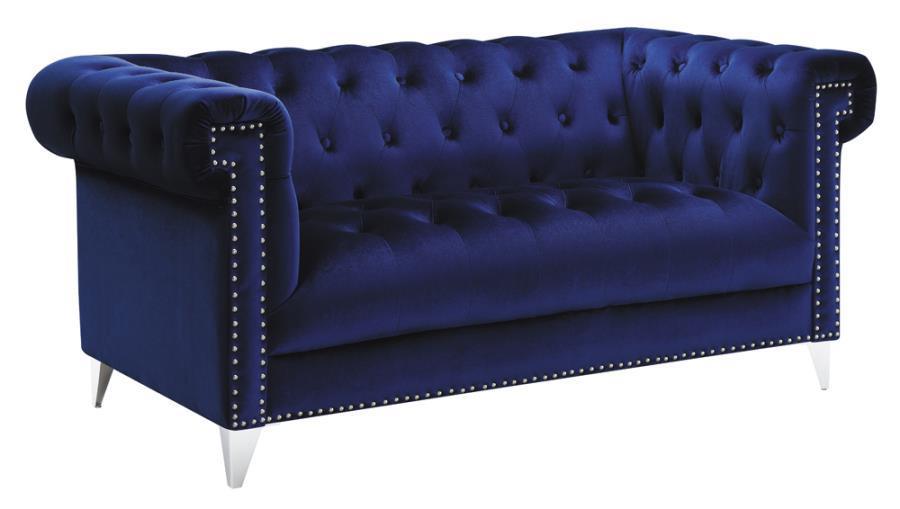 Bleker 2-piece Tuxedo Arm Living Room Set Blue 509481-S2 Coaster FredCo