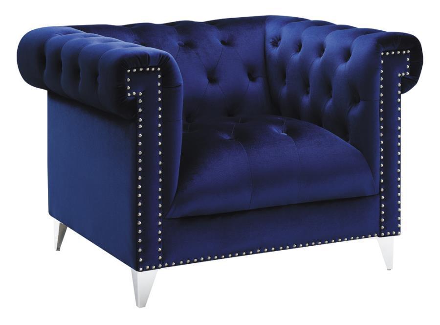 Bleker 3-piece Tuxedo Arm Living Room Set Blue 509481-S3 Coaster FredCo