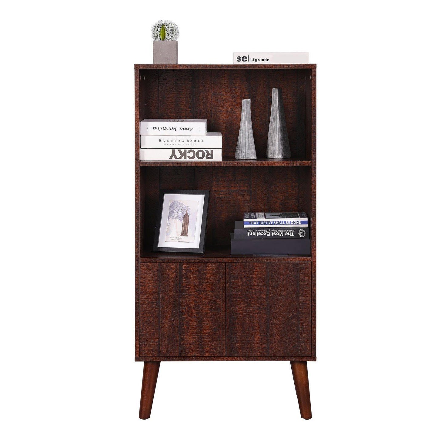 Bookcase Walnut Color 47" Tall FredCo