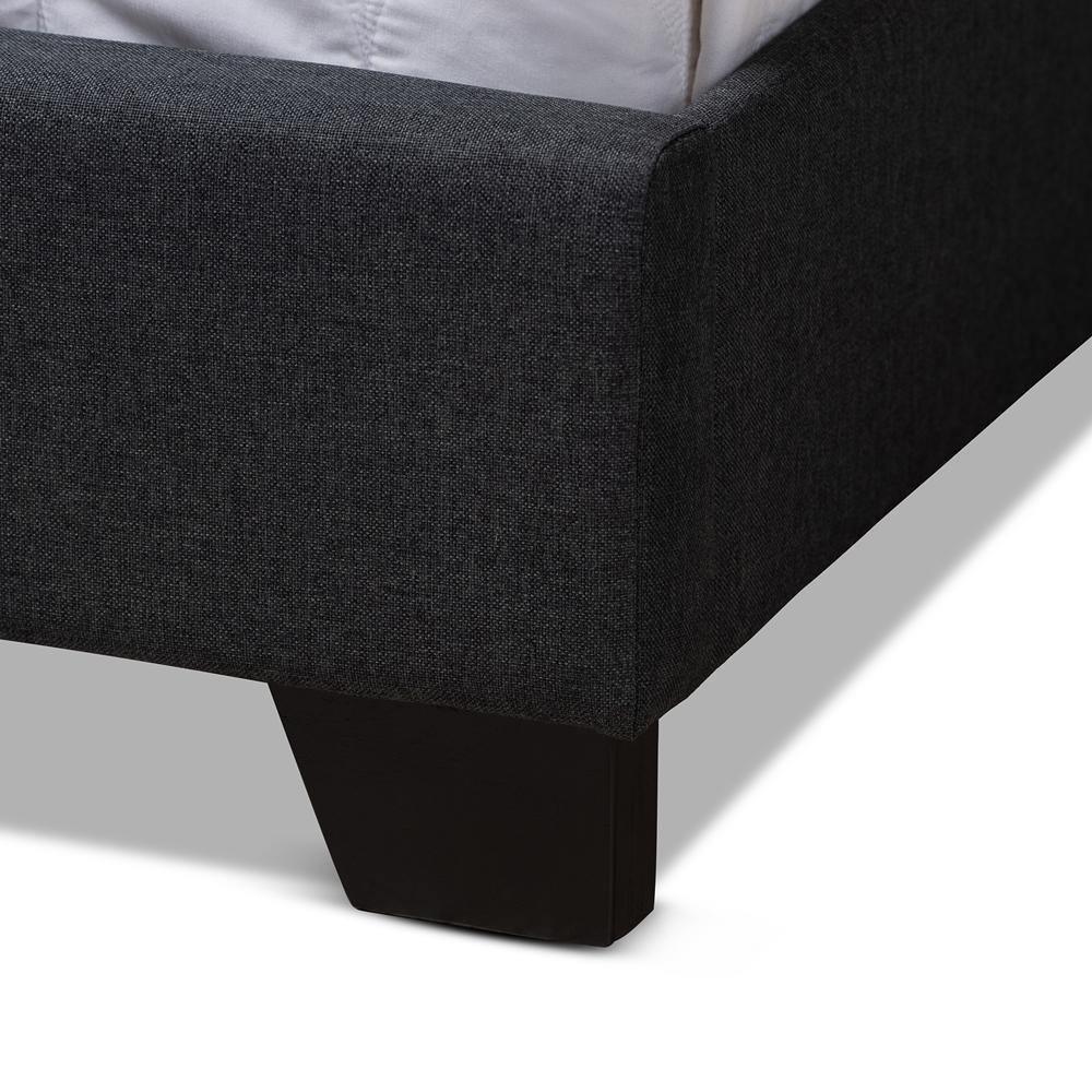 Brady Modern and Contemporary Charcoal Grey Fabric Upholstered Full Size Bed FredCo
