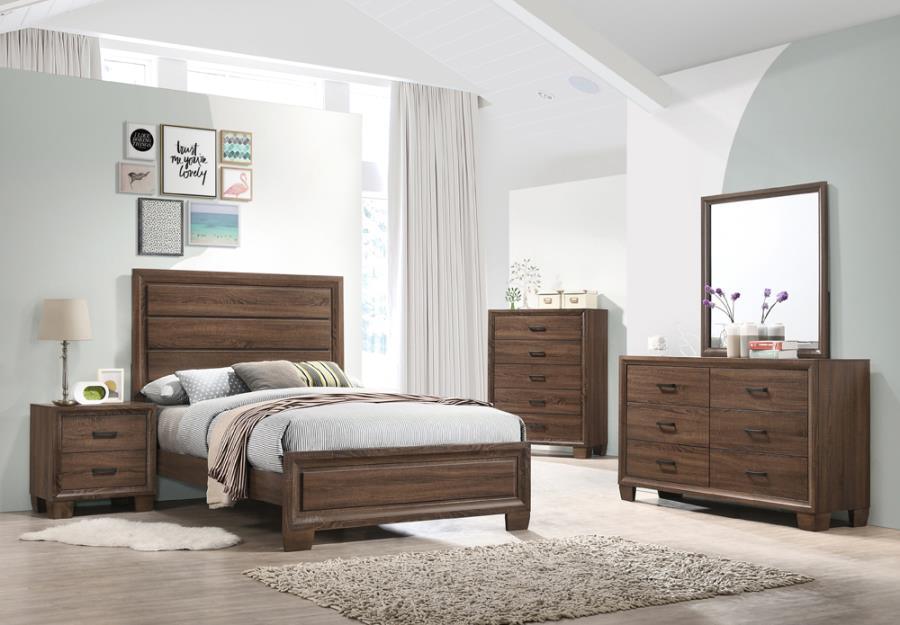 Brandon 5-piece Full Panel Bedroom Set Medium Warm Brown Coaster FredCo
