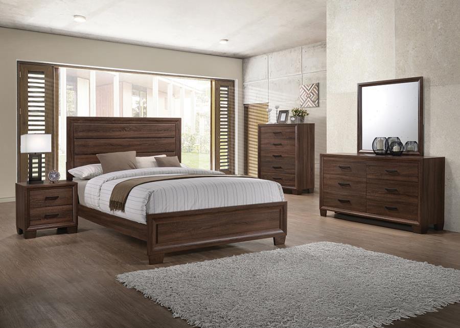 Brandon Bedroom Queen Set Medium Warm Brown Coaster FredCo