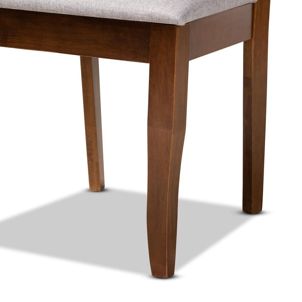 Brigitte Modern and Contemporary Grey Fabric Upholstered and Walnut Brown Finished Wood 4-Piece Dining Chair Set FredCo