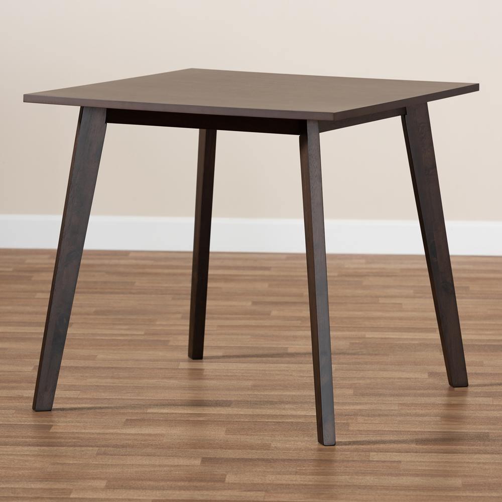 Britte Mid-Century Modern Dark Oak Brown Finished Square Wood Dining Table FredCo