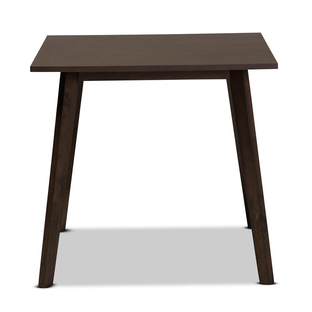Britte Mid-Century Modern Dark Oak Brown Finished Square Wood Dining Table FredCo