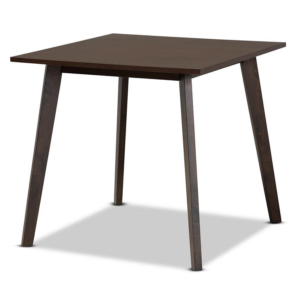 Britte Mid-Century Modern Dark Oak Brown Finished Square Wood Dining Table FredCo