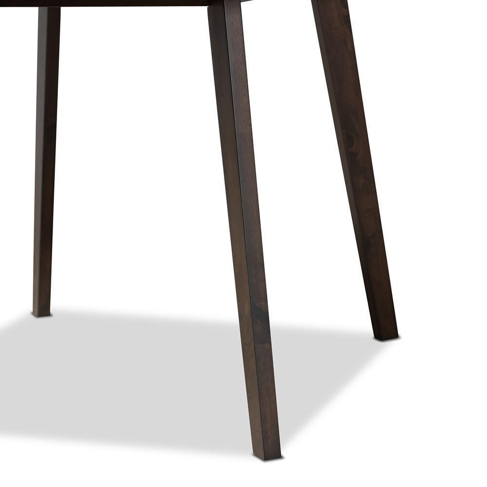 Britte Mid-Century Modern Light Grey Fabric Upholstered Dark Oak Brown Finished 5-Piece Wood Dining Set FredCo