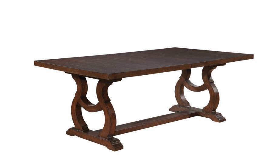 Brockway Cove Trestle Dining Table Antique Java 110311 Coaster FredCo