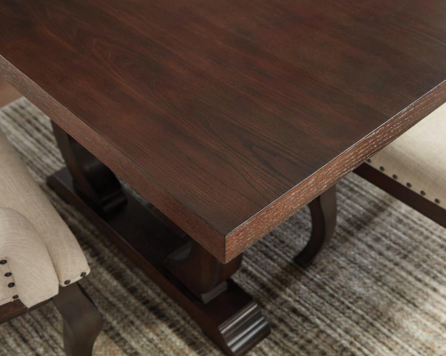Brockway Cove Trestle Dining Table Antique Java 110311 Coaster FredCo
