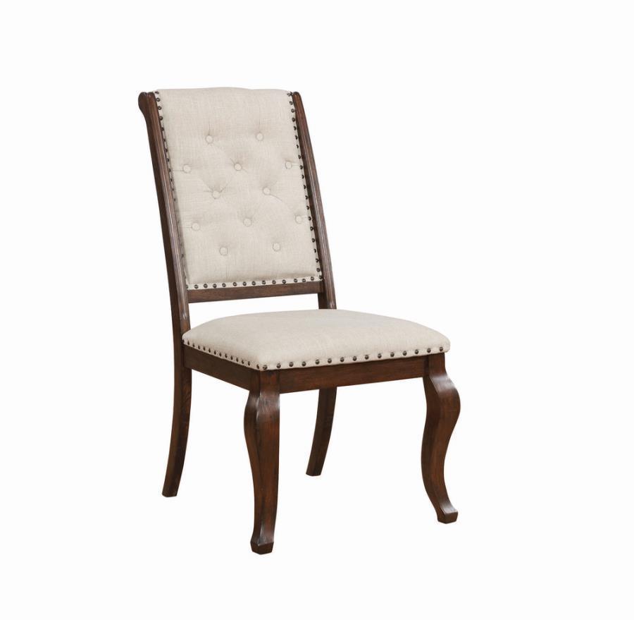 Brockway Cove Tufted Dining Chairs Cream and Antique Java (Set of 2) 110312 Coaster FredCo