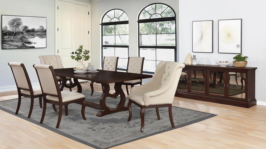 Brockway Cove Tufted Dining Chairs Cream and Antique Java (Set of 2) 110312 Coaster FredCo