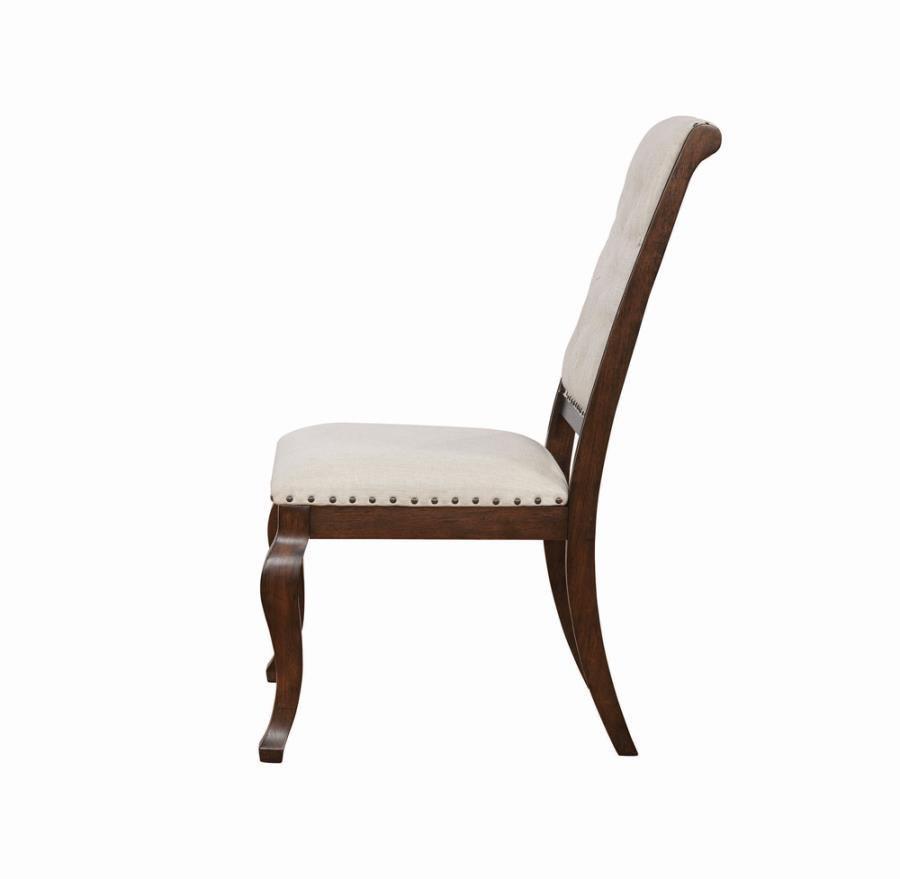 Brockway Cove Tufted Dining Chairs Cream and Antique Java (Set of 2) 110312 Coaster FredCo