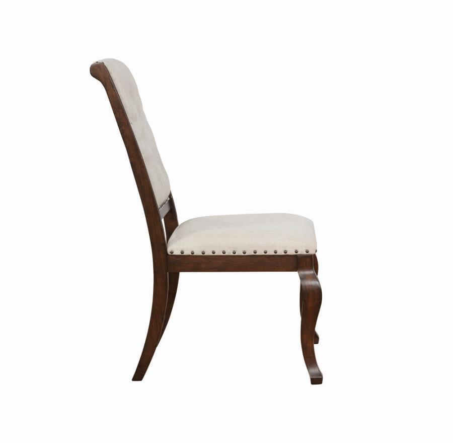 Brockway Cove Tufted Dining Chairs Cream and Antique Java (Set of 2) 110312 Coaster FredCo