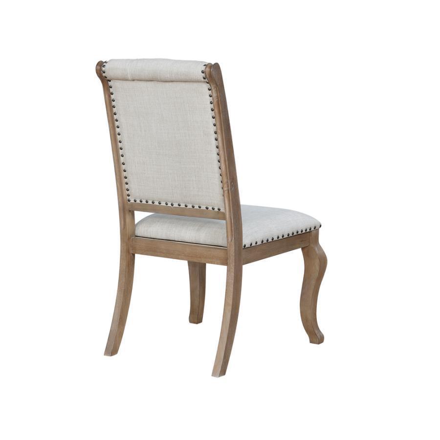 Brockway Cove Tufted Side Chairs Cream and Barley Brown (Set of 2) 110292 Coaster FredCo