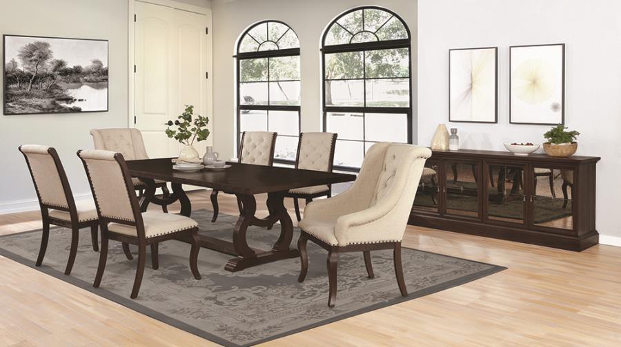 Brockway Rectangular Trestle Dining Set 110311-S5 Coaster FredCo