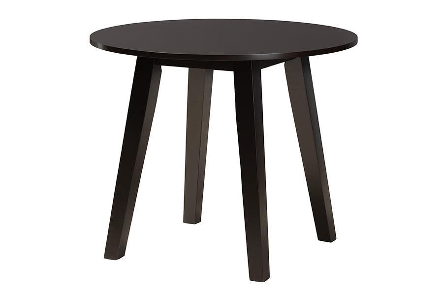 Brooke Modern Beige Fabric and Dark Brown Finished Wood 5-Piece Dining Set FredCo
