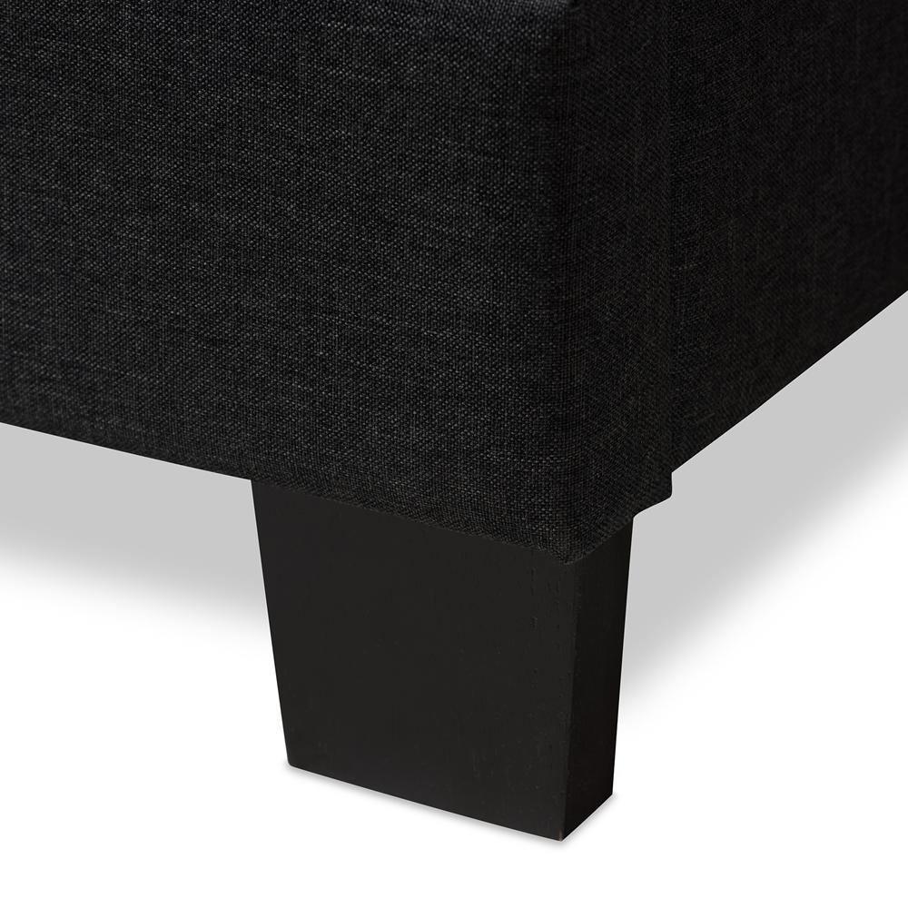Brookfield Modern and Contemporary Charcoal Grey Fabric Full Size Bed FredCo