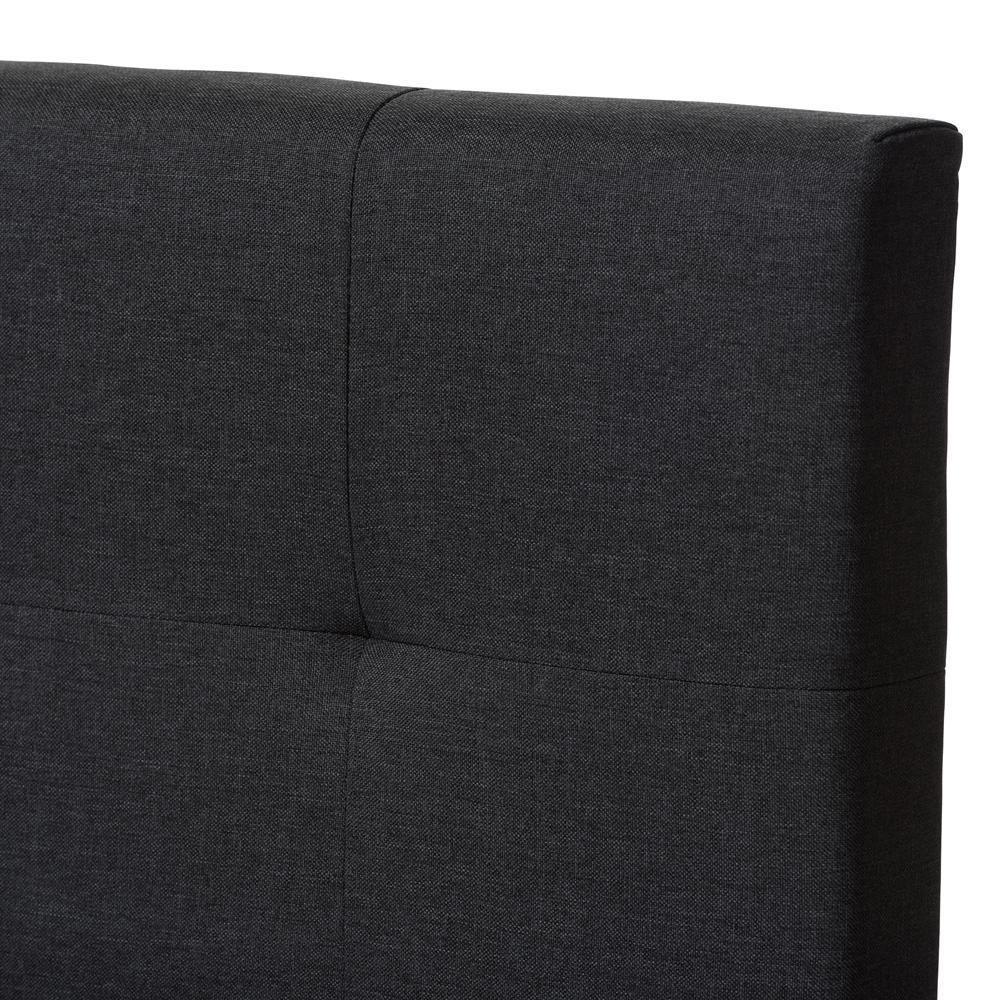 Brookfield Modern and Contemporary Charcoal Grey Fabric Twin Size Bed FredCo
