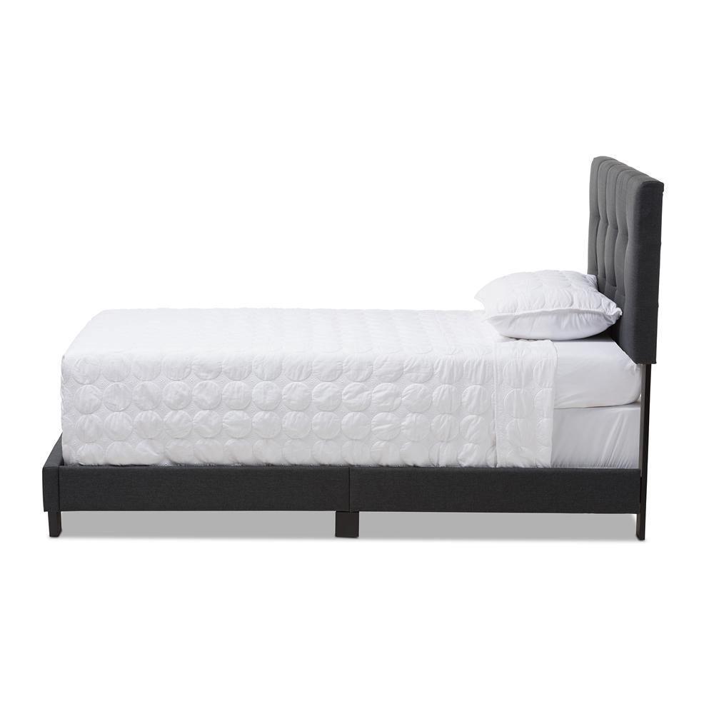 Brookfield Modern and Contemporary Charcoal Grey Fabric Twin Size Bed FredCo