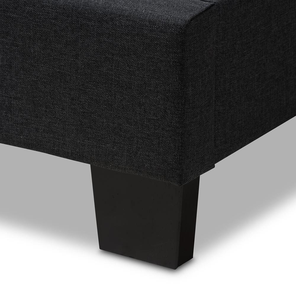 Brookfield Modern and Contemporary Charcoal Grey Fabric Twin Size Bed FredCo
