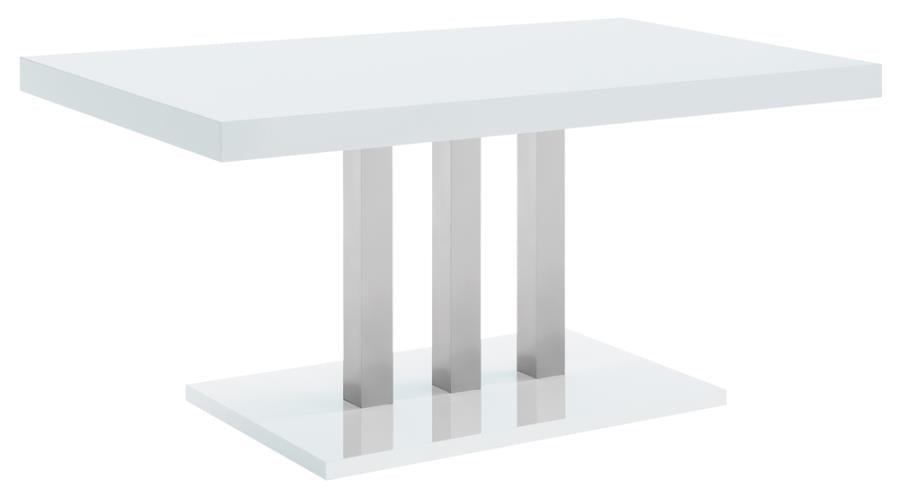 Brooklyn 5-piece Dining Set White and Chrome 193811-S5 Coaster FredCo