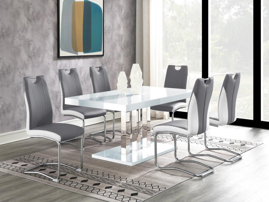 Brooklyn 5-piece Dining Set White and Chrome 193811-S5 Coaster FredCo