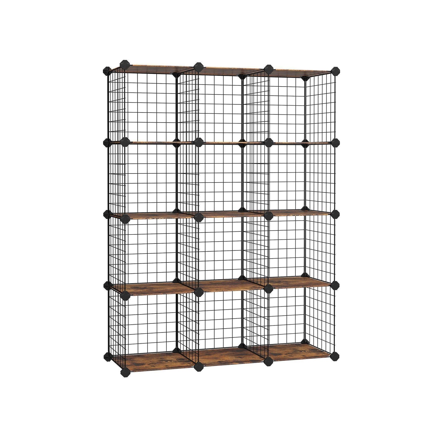 Browmn & Black Cube Storage Organizer with Metal Wire FredCo