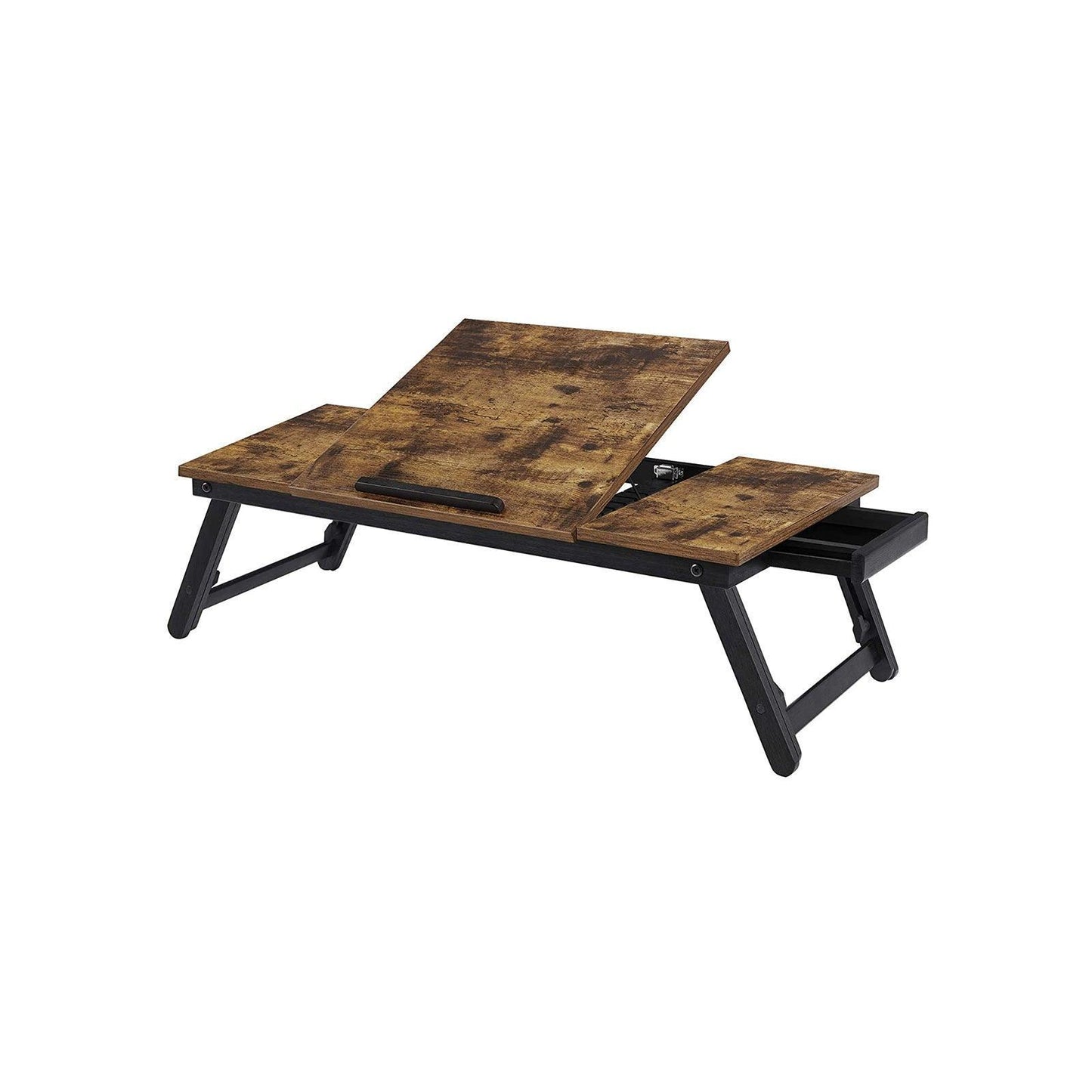 Brown & Black Laptop Table with Adjustable Top FredCo
