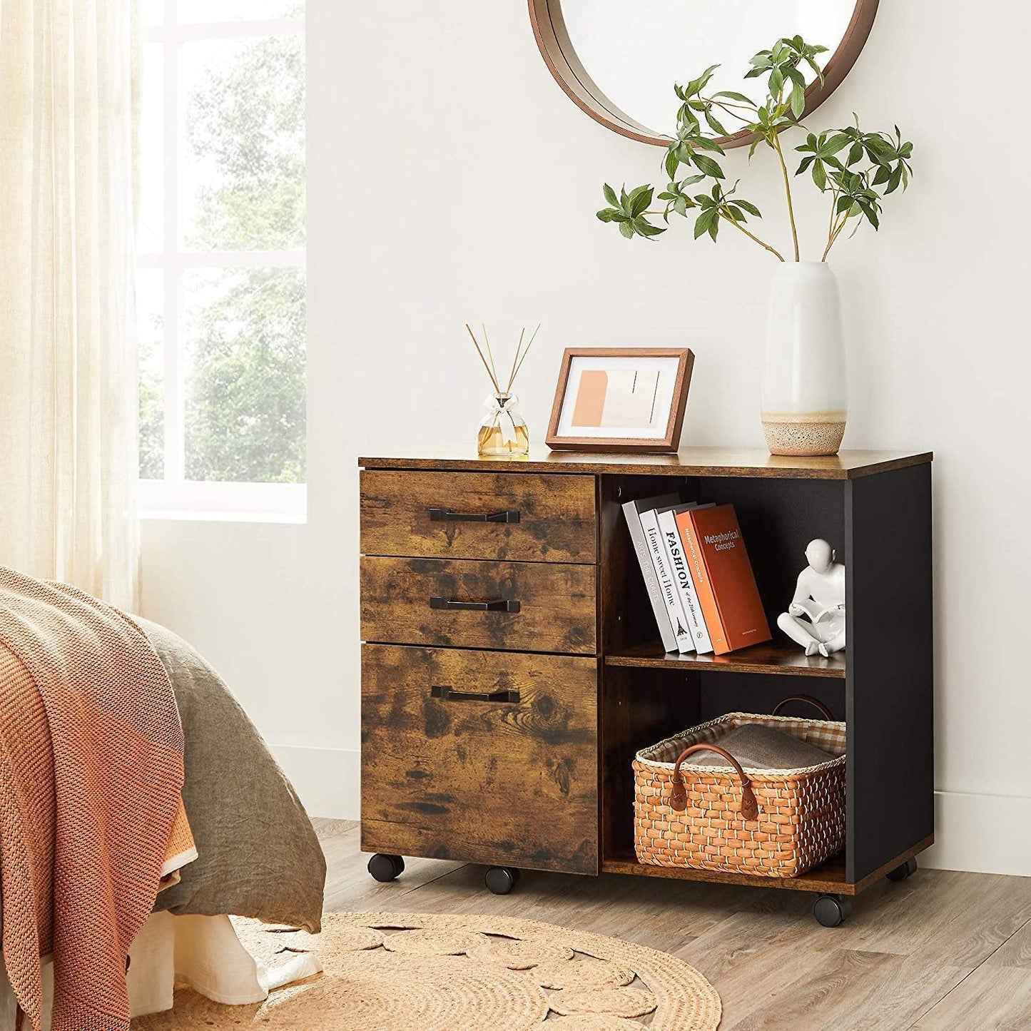 Brown File Cabinet with Storage Compartment FredCo