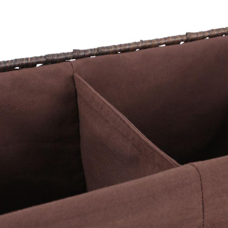 Brown Handwoven Double Laundry Hamper FredCo