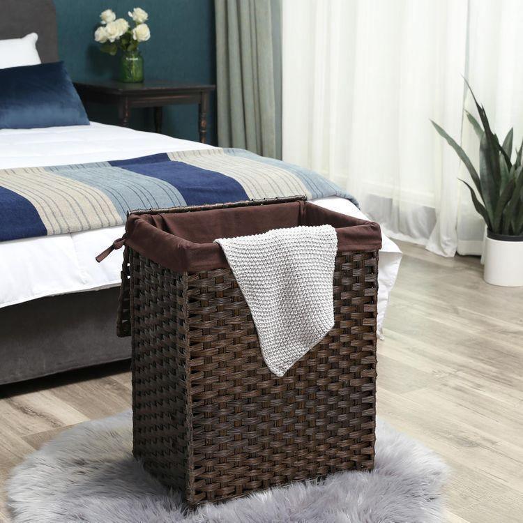Brown Handwoven Laundry Basket FredCo