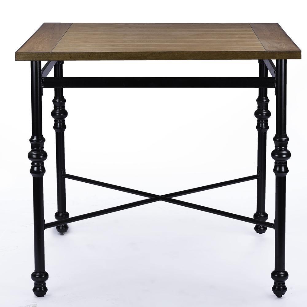 Broxburn Light Brown Wood & Metal Pub Table FredCo