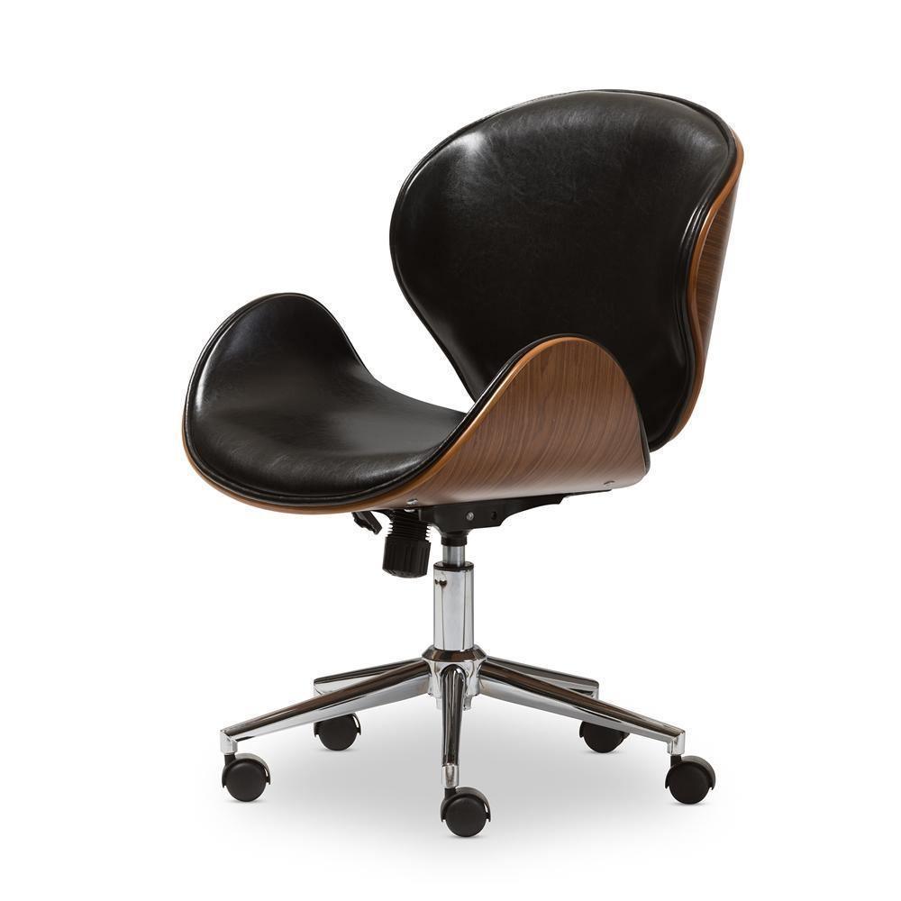 Bruce Walnut and Black Modern Office Chair FredCo