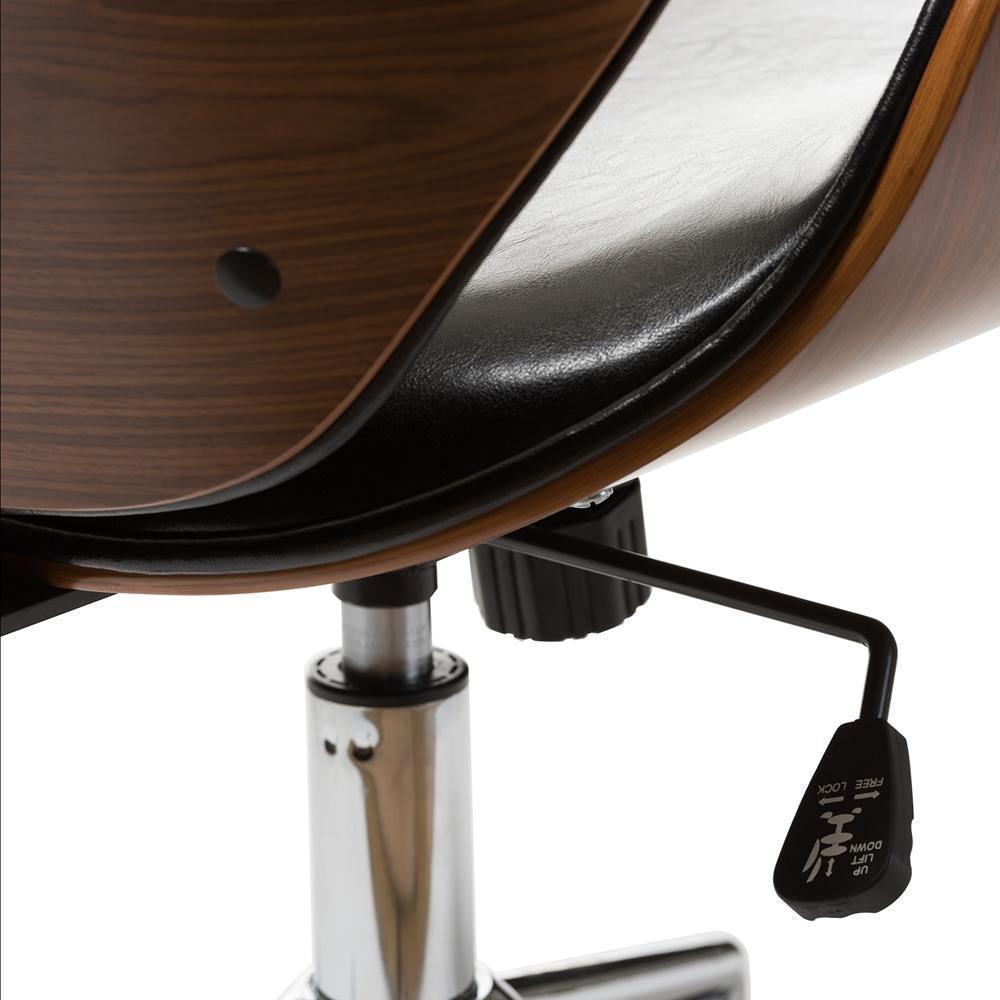 Bruce Walnut and Black Modern Office Chair FredCo