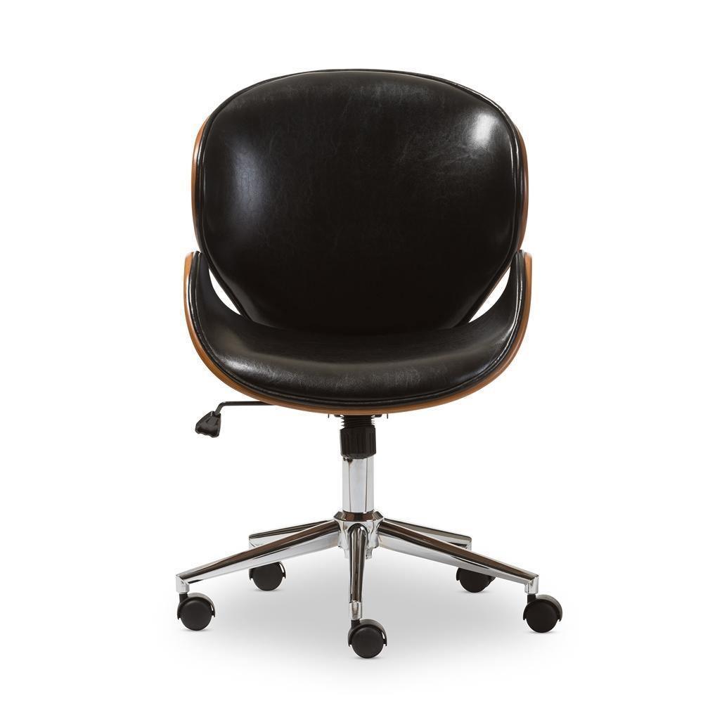 Bruce Walnut and Black Modern Office Chair FredCo