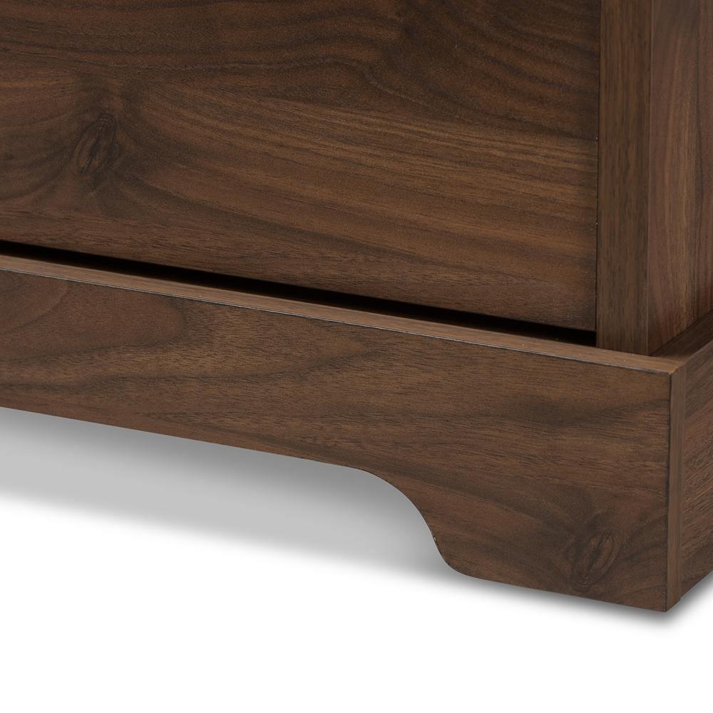 Burnwood Modern and Contemporary Walnut Brown Finished Wood 2-Drawer Bookcase FredCo