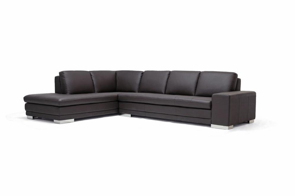 Callidora Dark Brown Leather-Leather Match Sofa Sectional Reverse FredCo