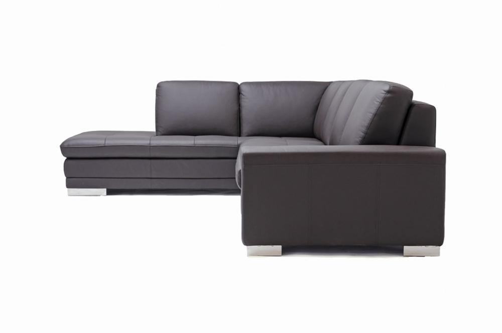 Callidora Dark Brown Leather-Leather Match Sofa Sectional Reverse FredCo