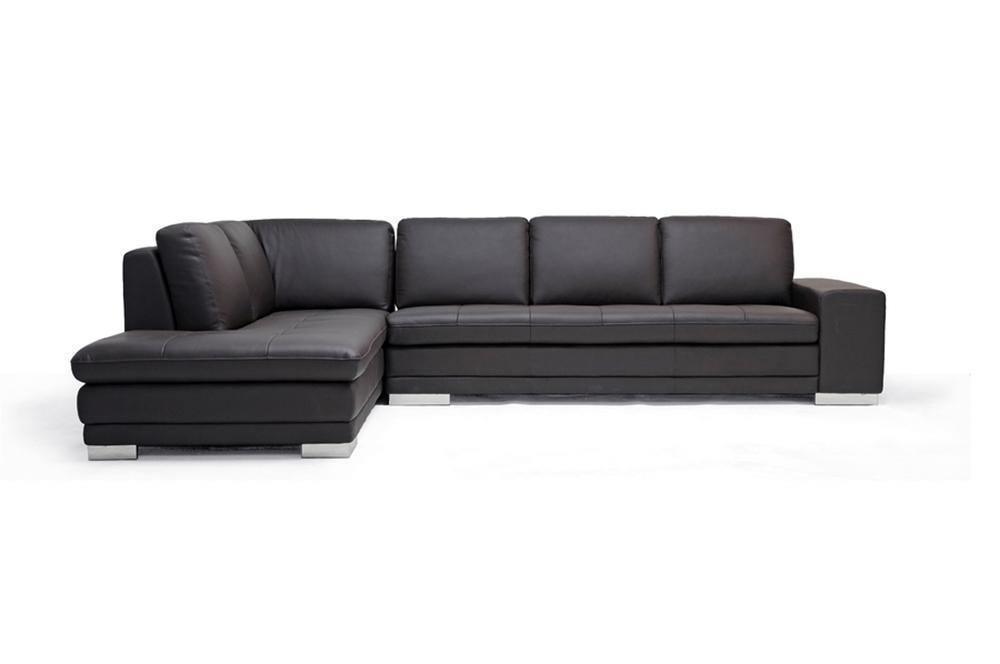 Callidora Dark Brown Leather-Leather Match Sofa Sectional Reverse FredCo