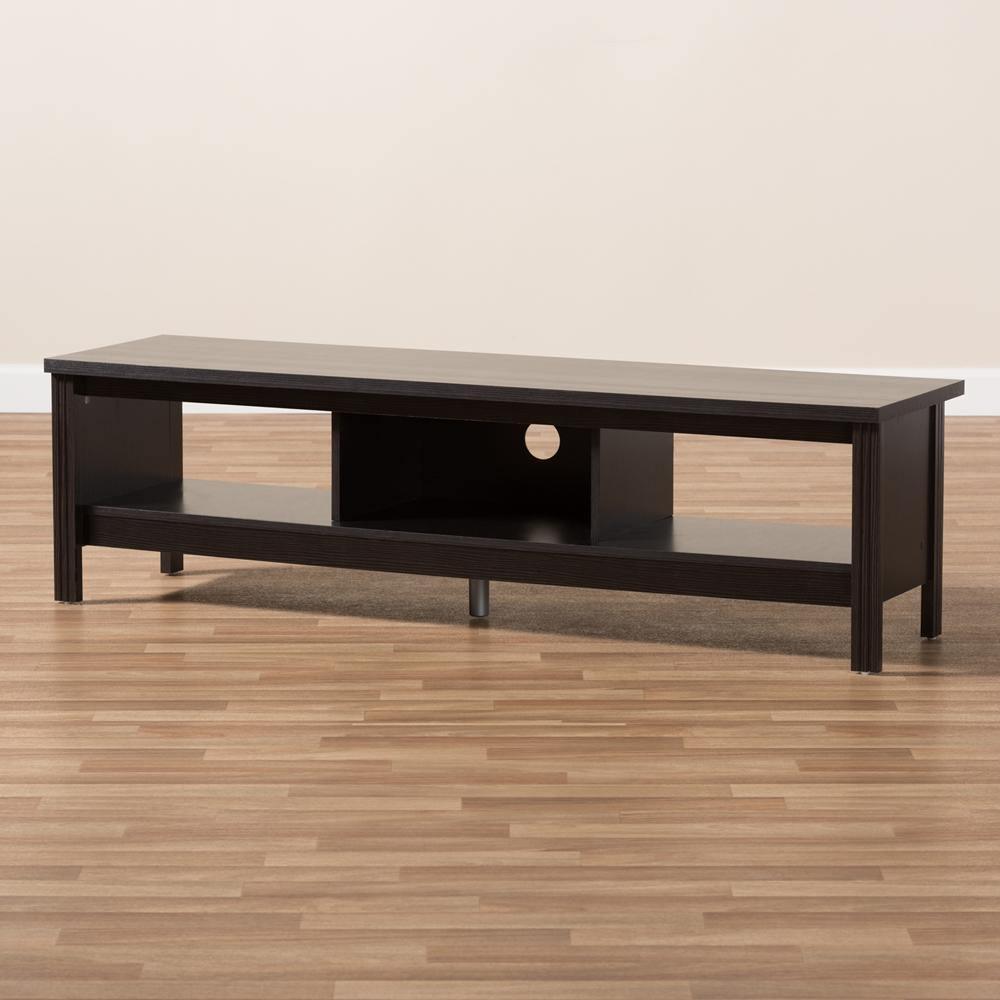 Callie Modern and Contemporary Wenge Brown Finished TV Stand FredCo