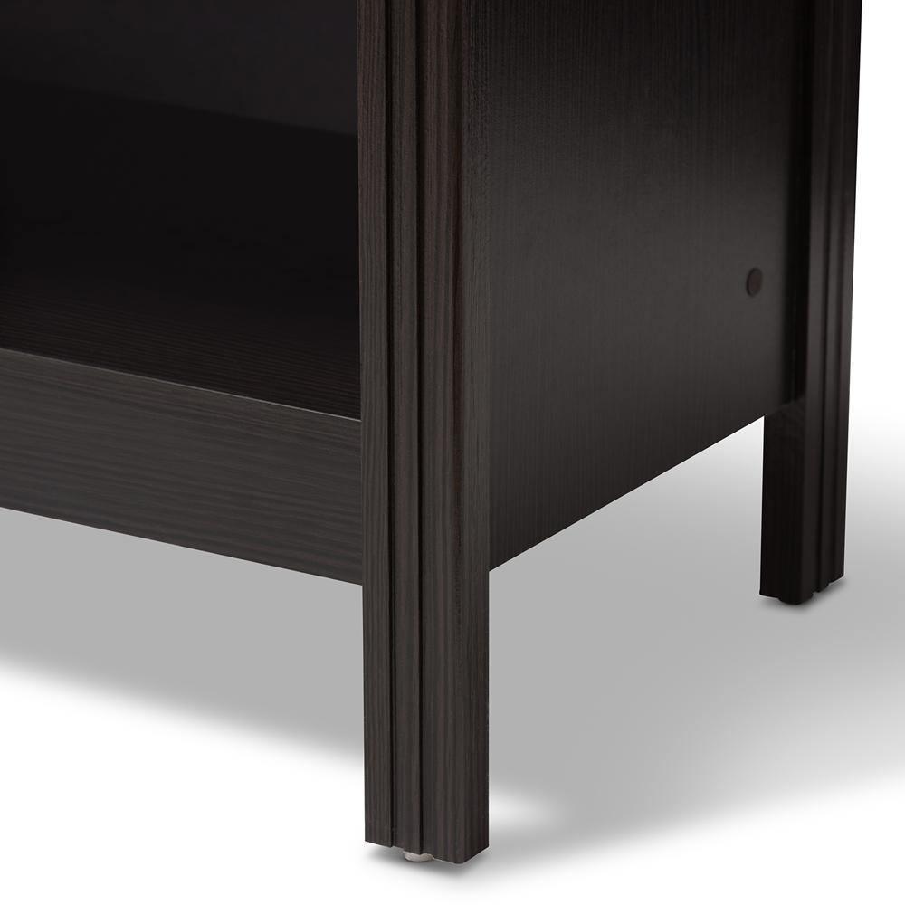 Callie Modern and Contemporary Wenge Brown Finished TV Stand FredCo