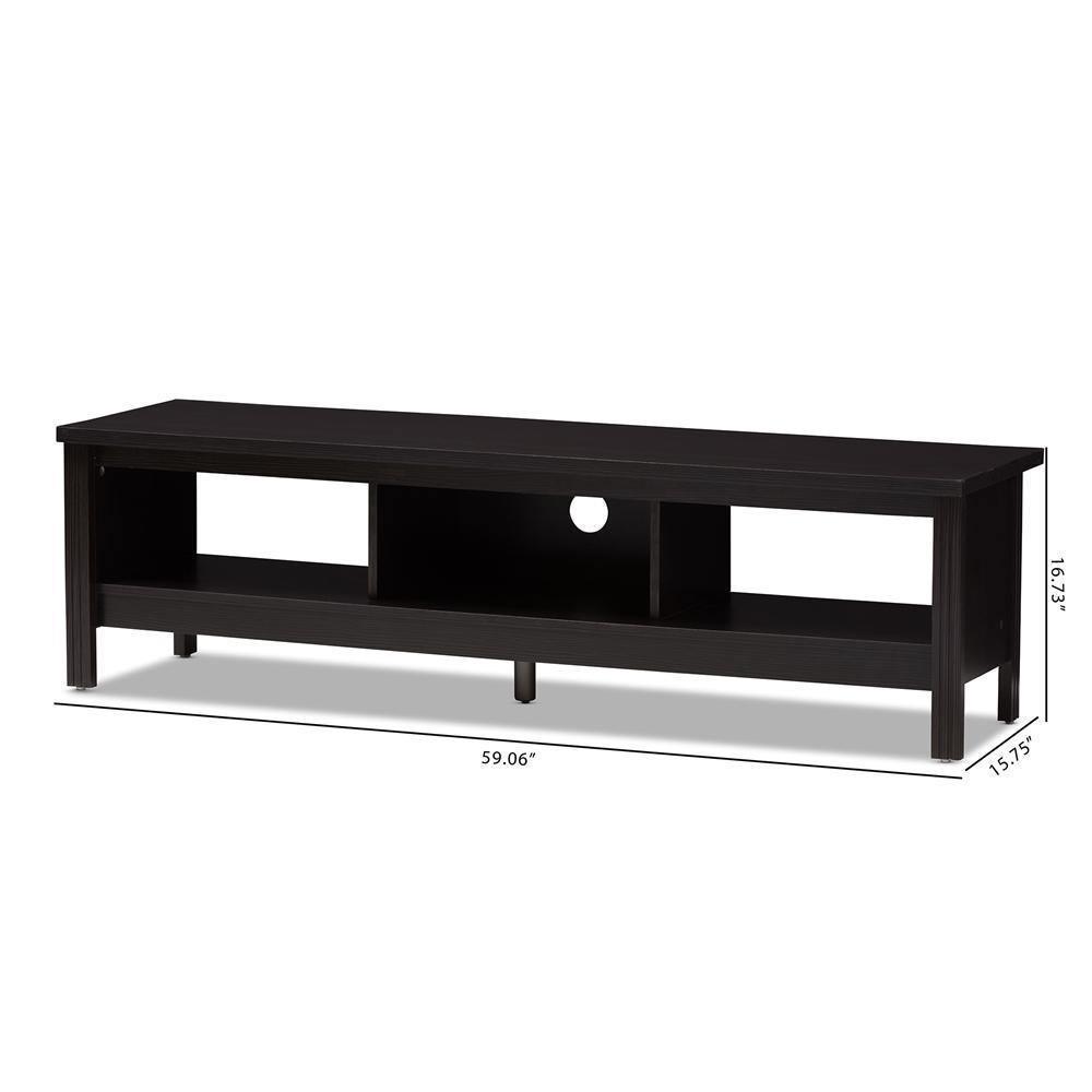 Callie Modern and Contemporary Wenge Brown Finished TV Stand FredCo