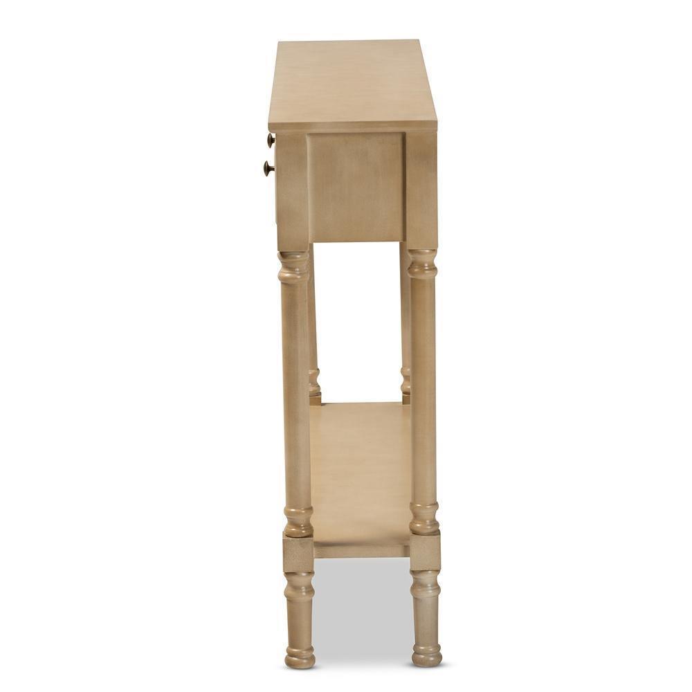 Calvin Classic and Traditional French Farmhouse Oak Brown Finished Wood 3-Drawer Entryway Console Table FredCo