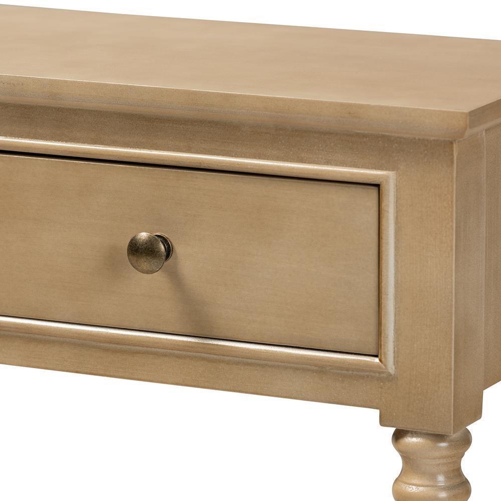 Calvin Classic and Traditional French Farmhouse Oak Brown Finished Wood 3-Drawer Entryway Console Table FredCo