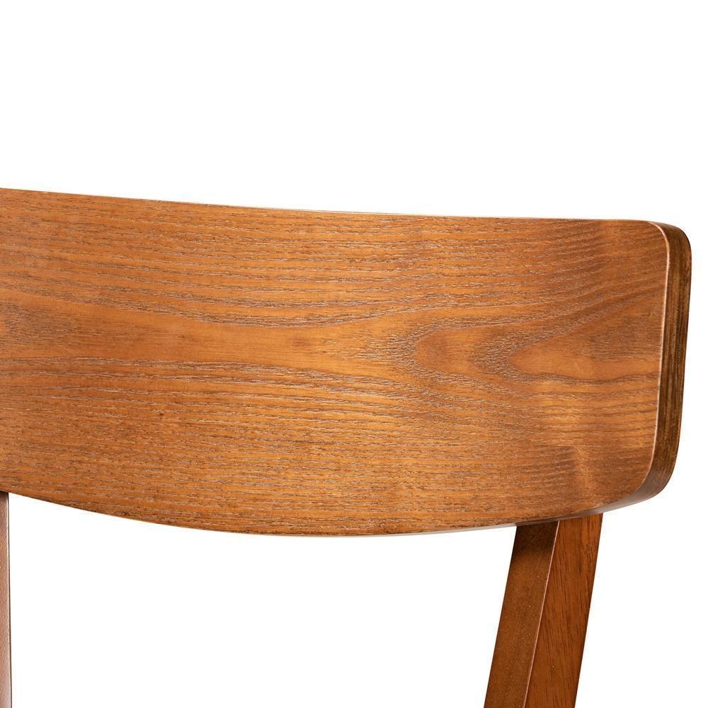 Cameron Modern and Contemporary Transitional Grey Fabric Upholstered and Walnut Brown Finished Wood 2-Piece Bar Stool Set FredCo