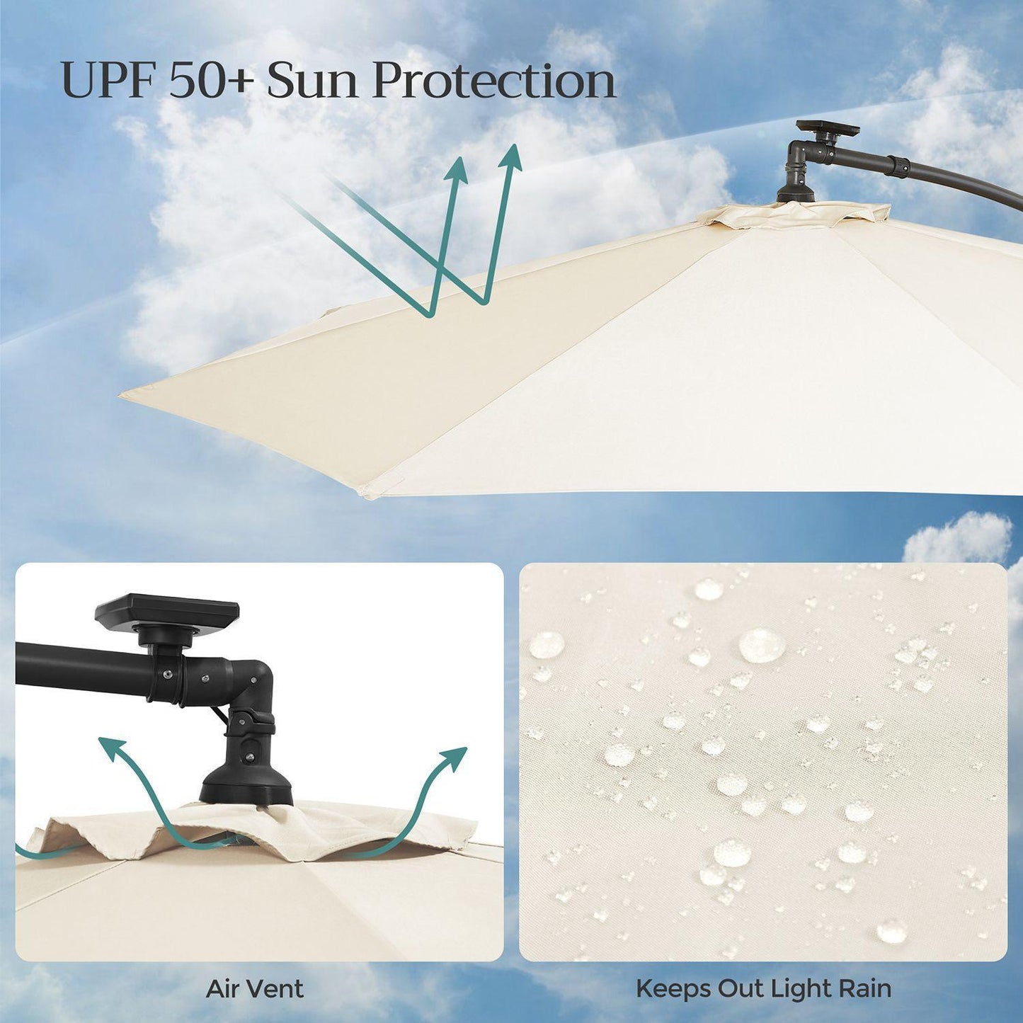 Cantilever Patio Umbrella with Lights FredCo