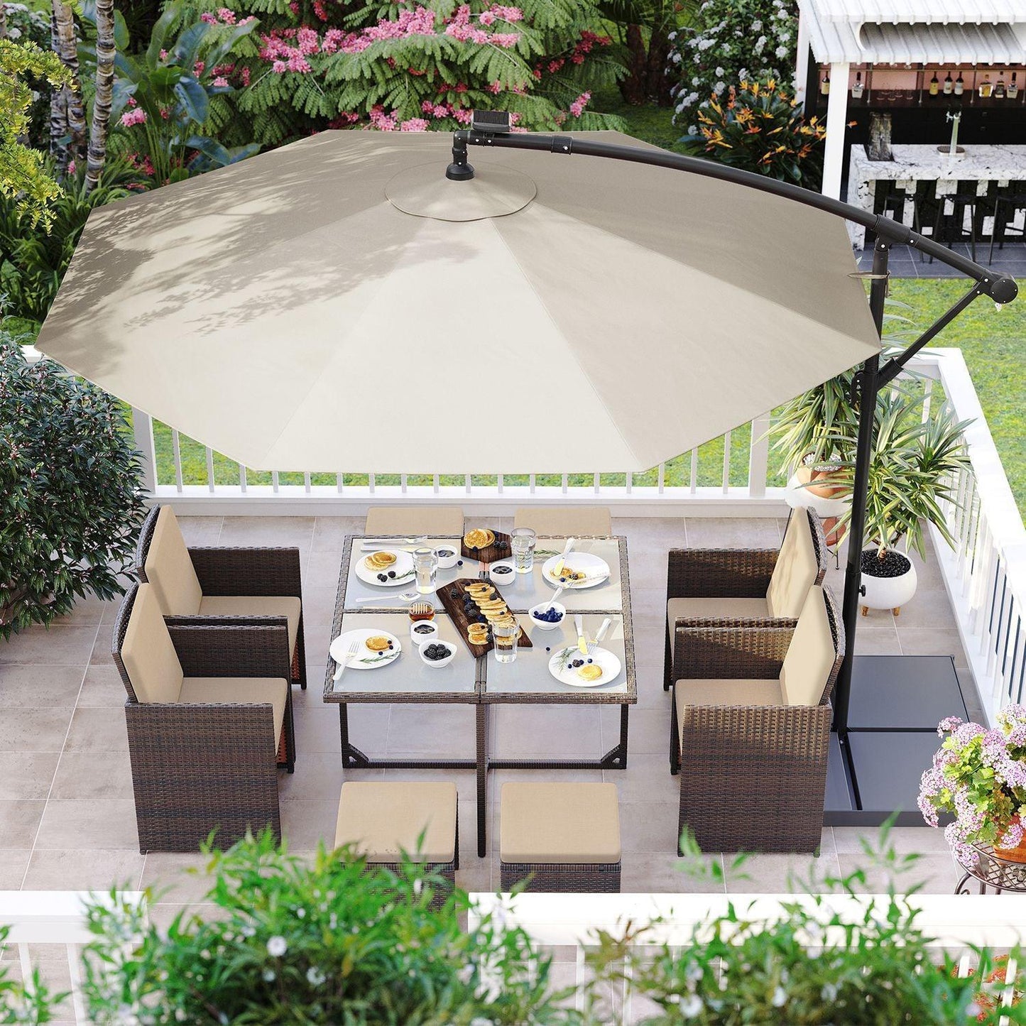 Cantilever Patio Umbrella with Lights FredCo